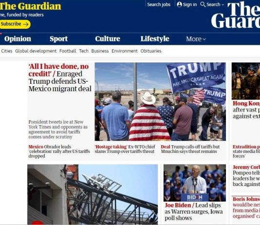 中國封鎖華郵衛報網站 打入防火長城黑名單