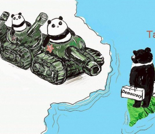 坦克貓熊對上民主黑熊 創意圖片凸顯兩岸差異
