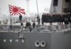 日本驅逐艦懸掛「旭日旗」抵達青島