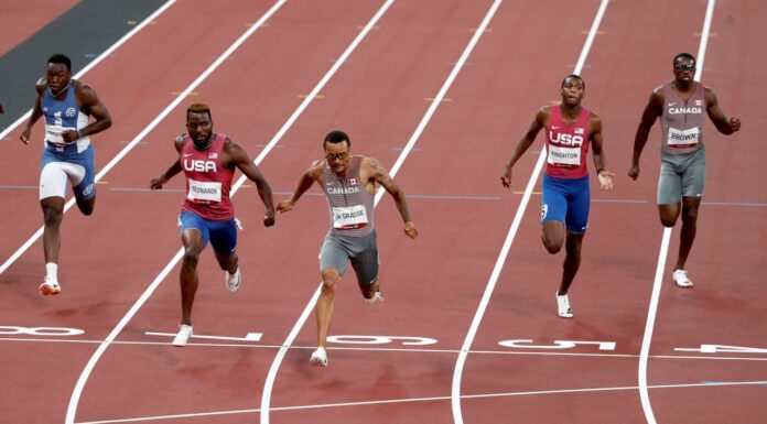 東京奧運男子200公尺決賽 加拿大狄葛拉斯摘金